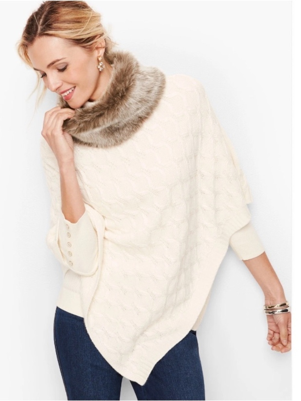 Talbots Cableknit Poncho